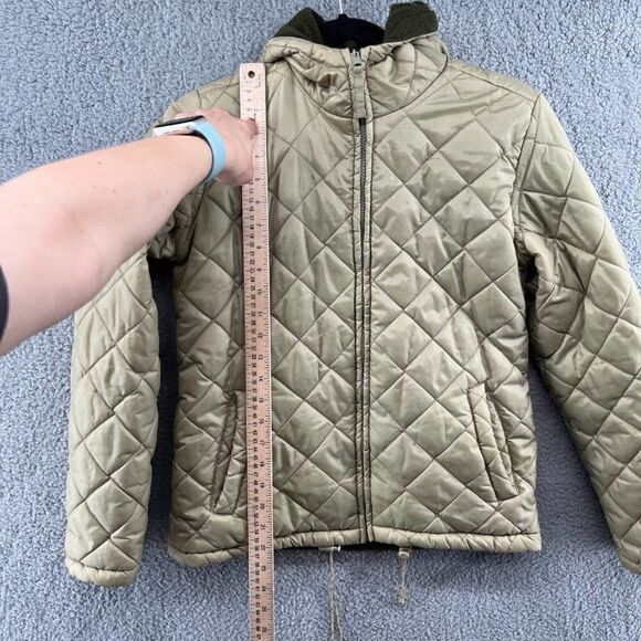 CX Diamond Quilted Fleece Lined Nylon Puffer Jacket Green - Picture 6 of 15